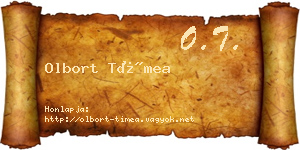Olbort Tímea névjegykártya
